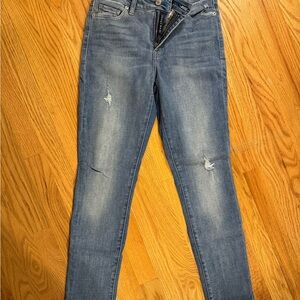 Lucky Brand Blue Skinny Jeans with Distressed Details